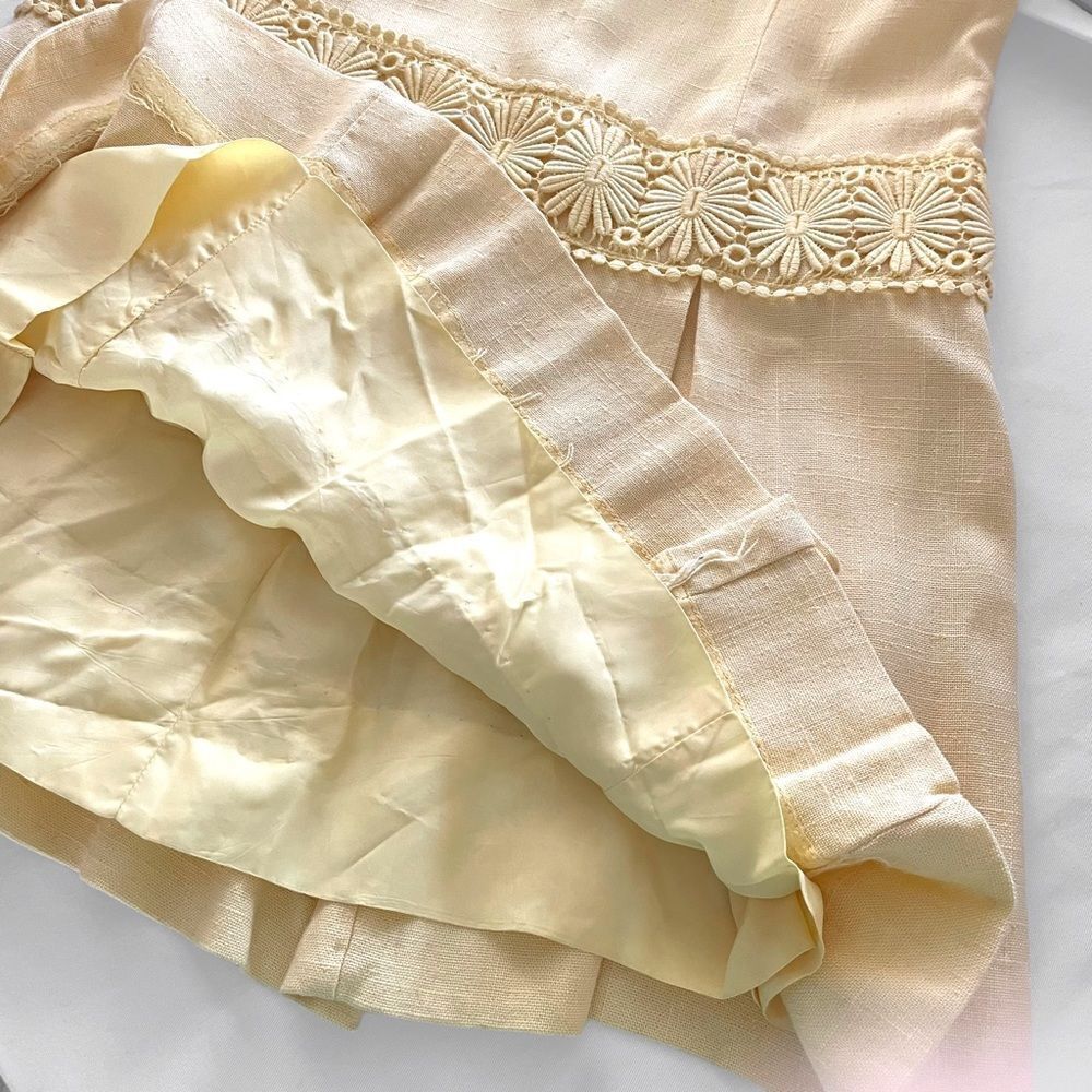 Vintage Henry Lee Mod Linen Daisy Dress - Picture 7 of 9